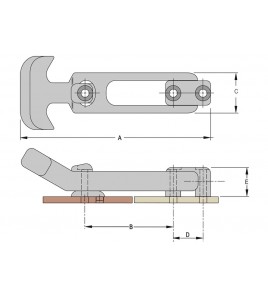 CHIUSURA A LEVA SOUTHCO F7 MM 112 X 62