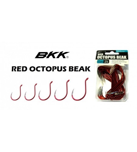 AMO BKK RED OCTOPUS BEAK 25 PEZZI DA TRAINA MISURA 6 /0 ROSSO