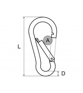 MOSCHETTONE STANDARD D MM 10 L MM 100 A MM 12 ACCIAIO INOX AISI 316