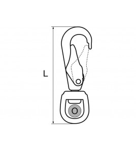 MOSCHETTONE GIREVOLE FLAT L 88 MM FORO 18 MM