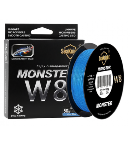 MULTI FIBRA 8 FILI GEM BLUE LB 80 MM 0,50 MT 500 BRAID 8 FILI MONSTER W8 KG 36,5