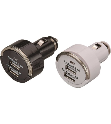 SPINA TIPO ACCENDINO DUAL USB NERO