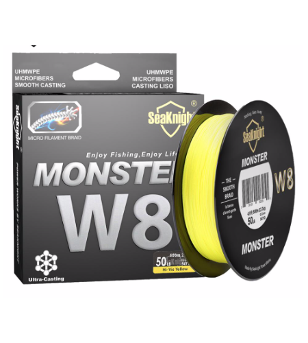 MULTI FIBRA 8 FILI YELLOW LB 100 MM 0,50 MT 500 BRAID 8 FILI MONSTER W8 KG 45,4