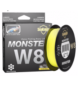 MULTI FIBRA 8 FILI YELLOW LB 65 MM 0,37 MT 500 BRAID 8 FILI MONSTER W8 KG 29,5