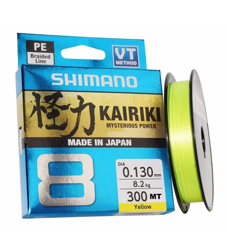 Trecciato Shimano Kairiki 8 300m YELLOW 0.20 mm 17,1 kg