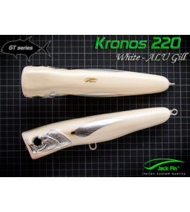 ARTIFICIALE POPPER JACK FIN KRONOS 220 GR 170 COLORE WHITE ALU GILL