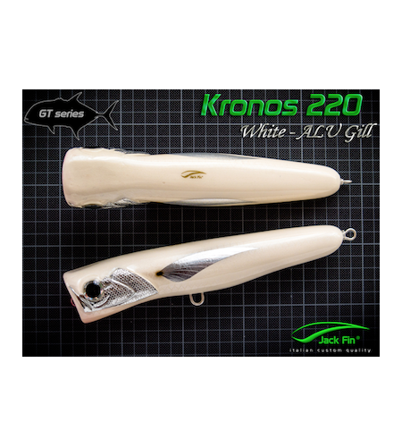 ARTIFICIALE POPPER JACK FIN KRONOS 220 GR 170 COLORE WHITE ALU GILL