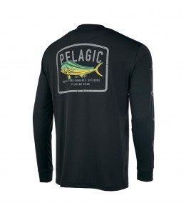 MAGLIA PELAGIC MANICA LUNGA AQUATEK PERFORMANCE SHIRT BLACK DORADO