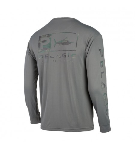 MAGLIA PELAGIC MANICA LUNGA AQUATEK ICON LONG SLEEVE PERFORMANCE SHIRT CHARCOAL