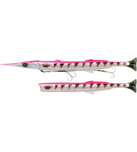 ARTIFICIALE SILICONE AGUGLIA SAVAGE COLORE PINK BARRACUDA AFFONDANTE 30 CM 66 GR