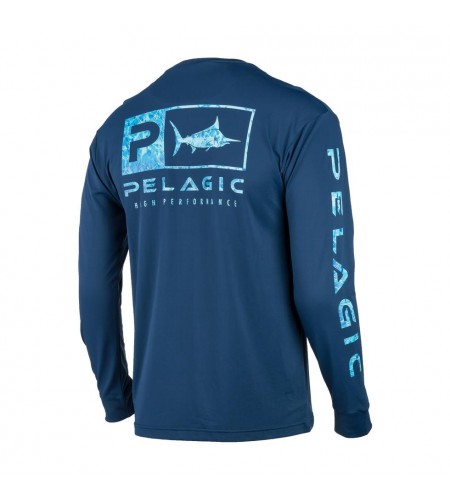 MAGLIA PELAGIC MANICA LUNGA AQUATEK ICON LONG SLEEVE PERFORMANCE SHIRT NAVY