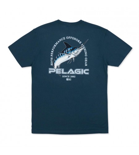 MAGLIA MANICA CORTA PELAGIC FLYING MARLIN PREMIUM T-SHIRT SMOKE BLUE