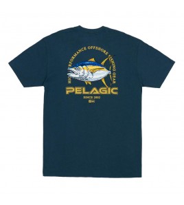 MAGLIA MANICA CORTA PELAGIC FLYING YELLOWFIN TUNA PREMIUM T-SHIRT SMOKE BLUE