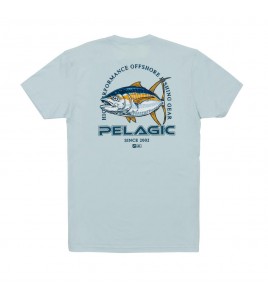 MAGLIA MANICA CORTA PELAGIC FLYING YELLOWFIN TUNA PREMIUM T-SHIRT LIGHT BLUE