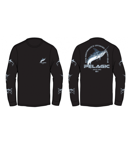 MAGLIA MANICA CORTA PELAGIC FLYING MARLIN LS TEE BLACK