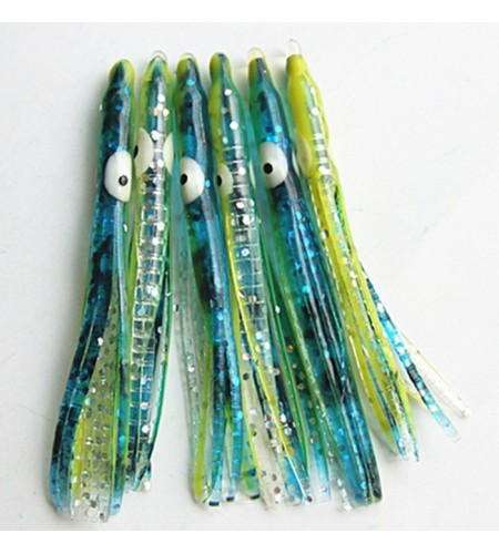 Polpetto Octopus Skirt Bait Squid 6 cm Colore Blu Giallo