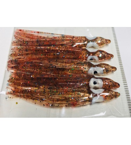 Polpetto Octopus Skirt Bait Squid 5 cm Colore Brown