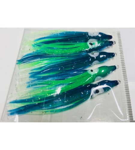 Polpetto Octopus Skirt Bait Squid 5 cm Colore Blu Green