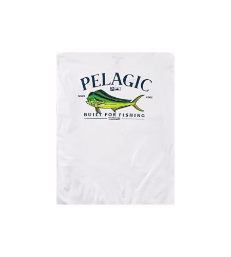 MAGLIA MANICA CORTA PELAGIC PREM TEE DOLPHIUNG FISH WHITE