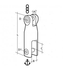 GIUNTO ANCORA FISSO X CATENA 6/8 MM