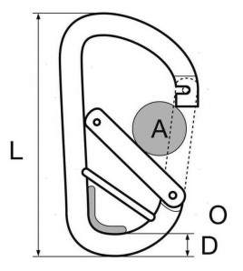 MOSCHETTONE DI SICUREZZA STANDARD D MM 10 L MM 102 ACCIAIO INOX AISI 316