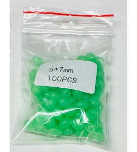 Perline ZFA SOFT GREEN GLOW BEADS OVALI 3x4 MM 100 PZ