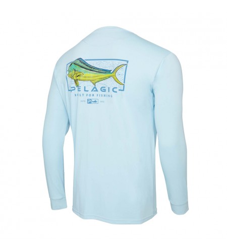 MAGLIA PELAGIC MANICA LUNGA AQUATEK MAHI-MIND COLORE LIGHT BLUE