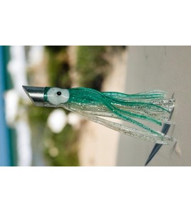 Kona Artificiale Traina in Testa Lega TILTER gonna Silicone Green cm 7,5 Colore Verde Argento