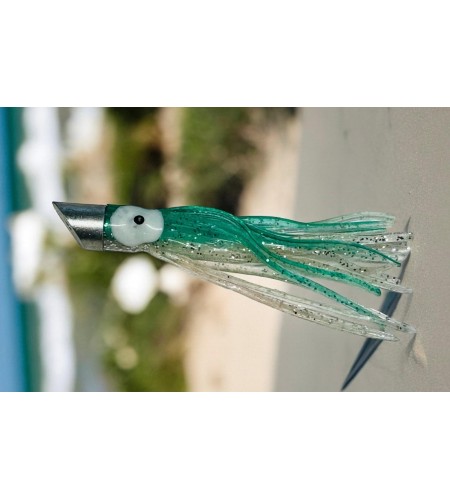 Kona Artificiale Traina in Testa Lega TILTER gonna Silicone Green cm 7,5 Colore Verde Argento