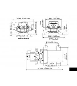 POMPA AUTOCLAVE SEAFLO MINI 12V 3,8 LTM BOBBA 3/8