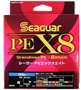 Trecciato Grandmax PE X8 Seaguar Multicolor PE 6 MM 405 KG 89 LB 86 Metri 300