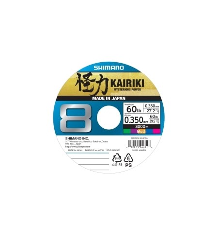 Trecciato Shimano Kairiki 8 3000 mt Multi Color 0.35 mm 27.2kg